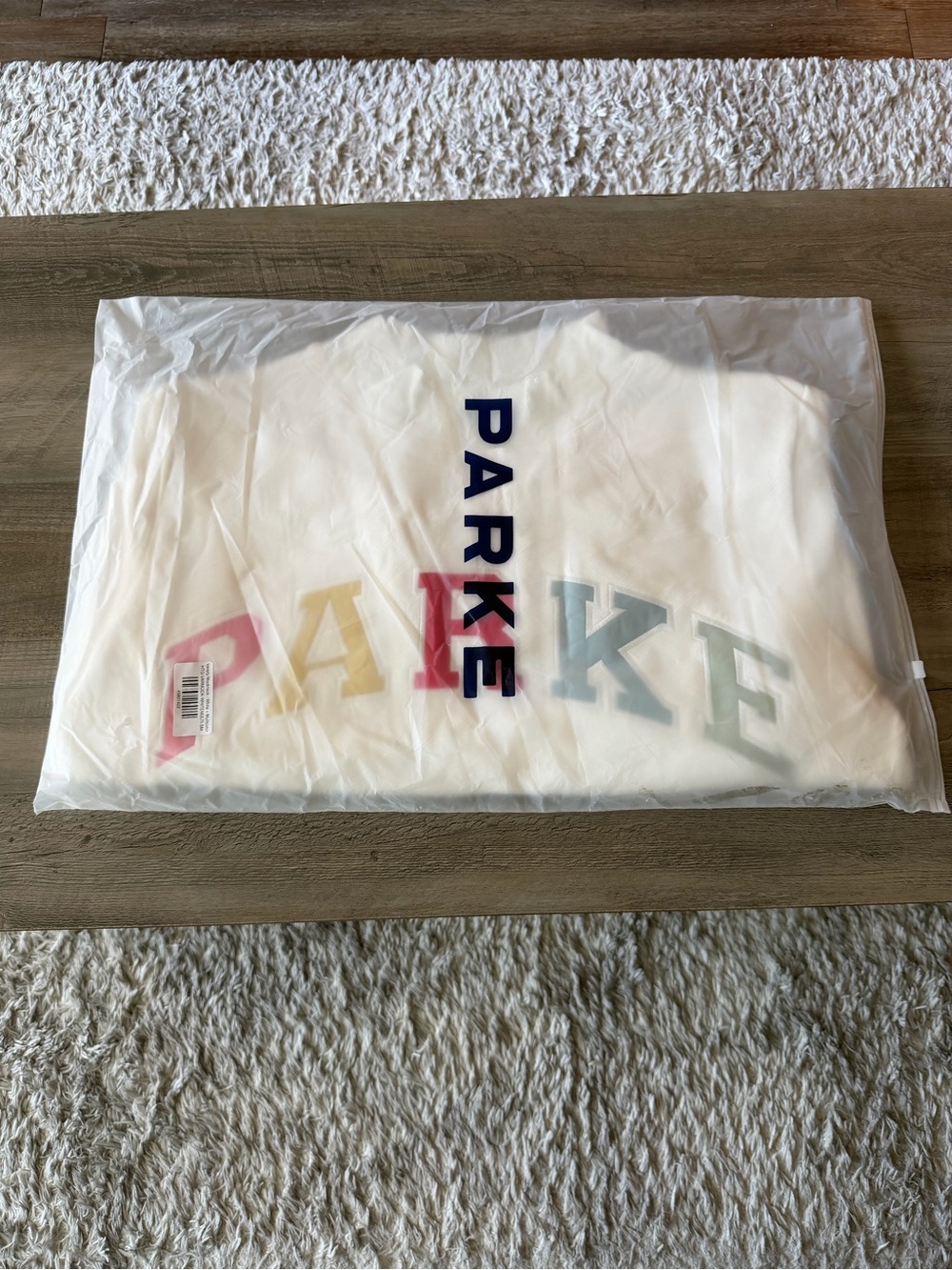 SOLD OUT NWT PARKE Varsity Heritage Mockneck Sz S/M *white&multicolor*✨